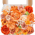 Artificial Flowers Fall, Orange Faux Flowers with Stems Silk Mix Peony Combo Box Set for DIY Bridal Wedding Bouquets Table Centerpieces Baby Shower Party Home Decorations