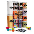 14-Pc Airtight Food Storage Containers Set – BPA-Free Plastic Pantry Canisters for Rice, Cereal, Flour, Sugar, Pasta – Stackable Kitchen Organizers with Labels, Marker, Measuring Cups & Spoons