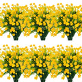 (Yellow) - 8PCS Artificial Flowers Outdoor UV Resistant Plants, 8 Branches Faux Plastic Corn-flower Greenery Shrubs Plants Indoor Outside Hanging Planter Kitchen Home Wedding Office Garden Decor (Y...
