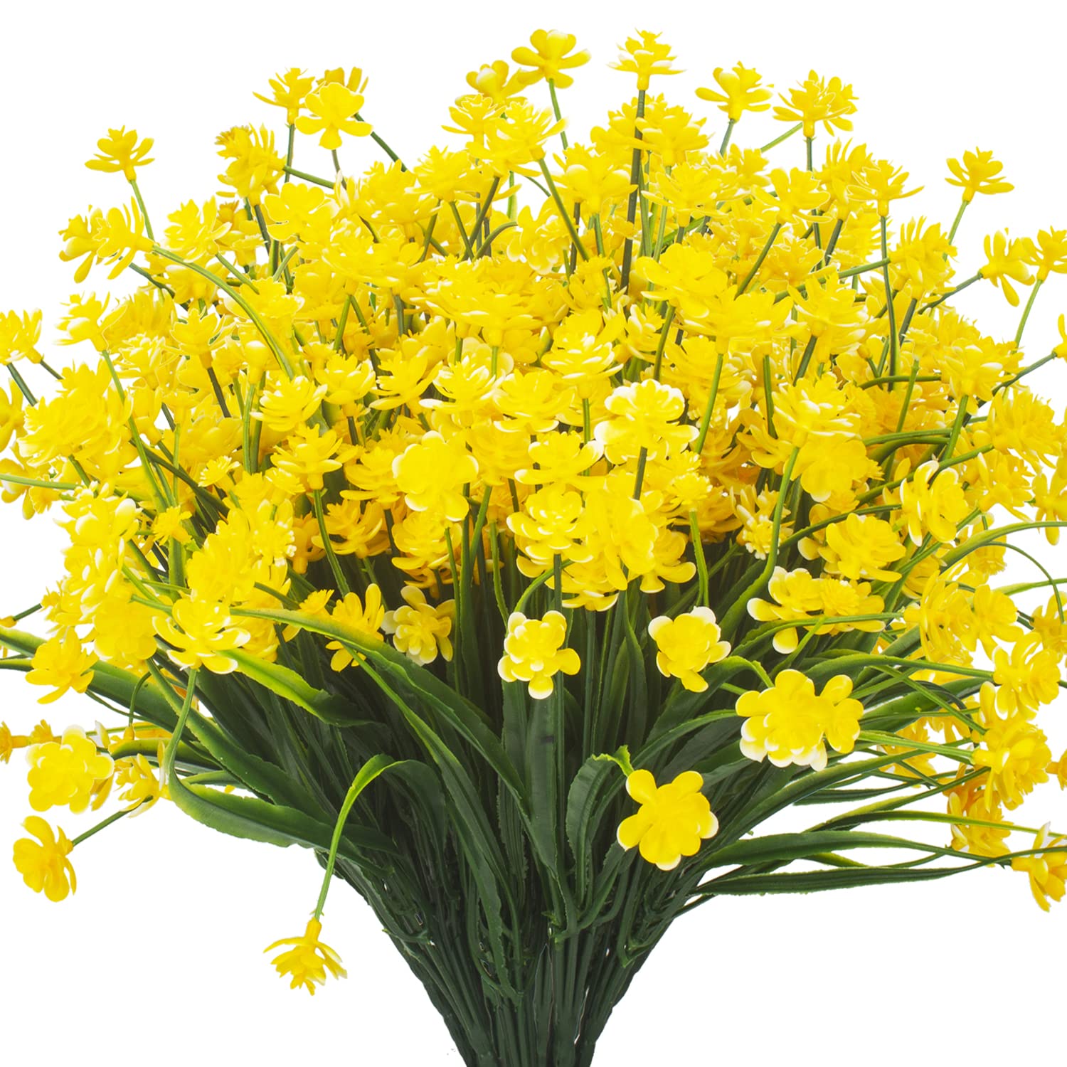 8 Bundles Artificial Daffodil Outdoors Flowers (Yellow-Daffodil)