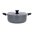 Delcasa GRANITE COATED ALUMINIUM NON-STICK CASSEROLE, DC1902,28CM - INDUCTION SAFE, ECO-FRIENDLY 3-LAYER GRANITE COATING- TEMPERED GLASS LID, BAKELITE HANDLE & KNOB - COOKWARE CASSEROLE PAN