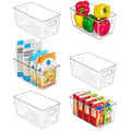 Vtopmart 6 Pack Clear Plastic Pantry Organizer Bins, Food Storage Containers with Handle for Refrigerator, Fridge, Cabinet, Kitchen, Countertops, Cupboard, Freezer Organization, BPA Free, Small