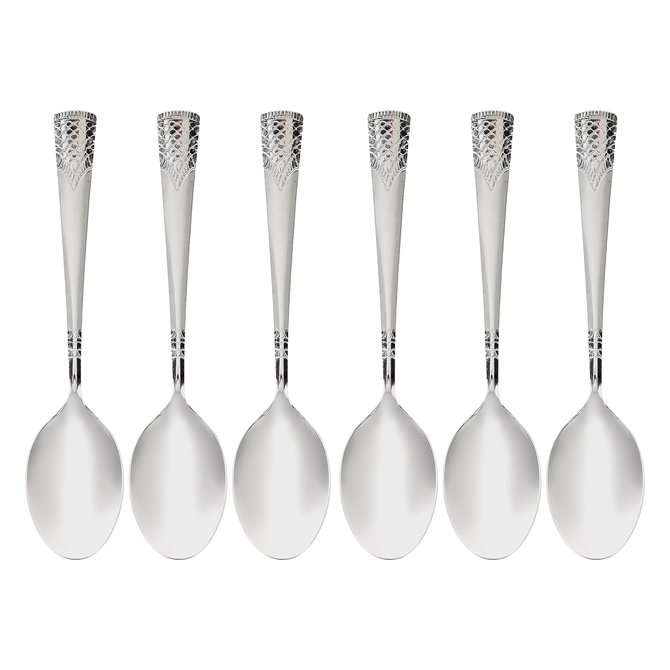 Royalford 6-Piece Stainless Steel Table Spoon- RF11945| 19 CM, Stylish, Light-Weight and 100% Food-Grade| For Preparing And Serving Food, Suitable for Dining Table, Home and Restaurant