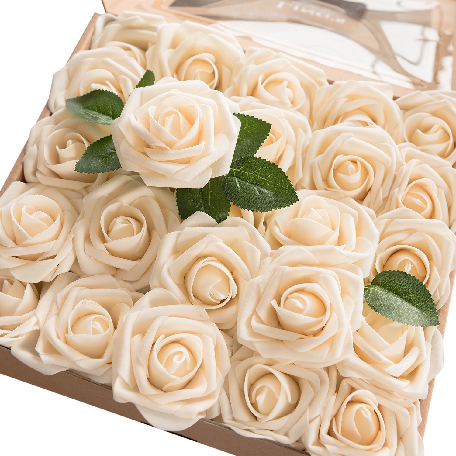 Artificial Rose Flowers 50pcs Foam Roses w/Stem for DIY Wedding Bouquets Centerpieces Bridal Shower Party Home Decorations (Regular 3")