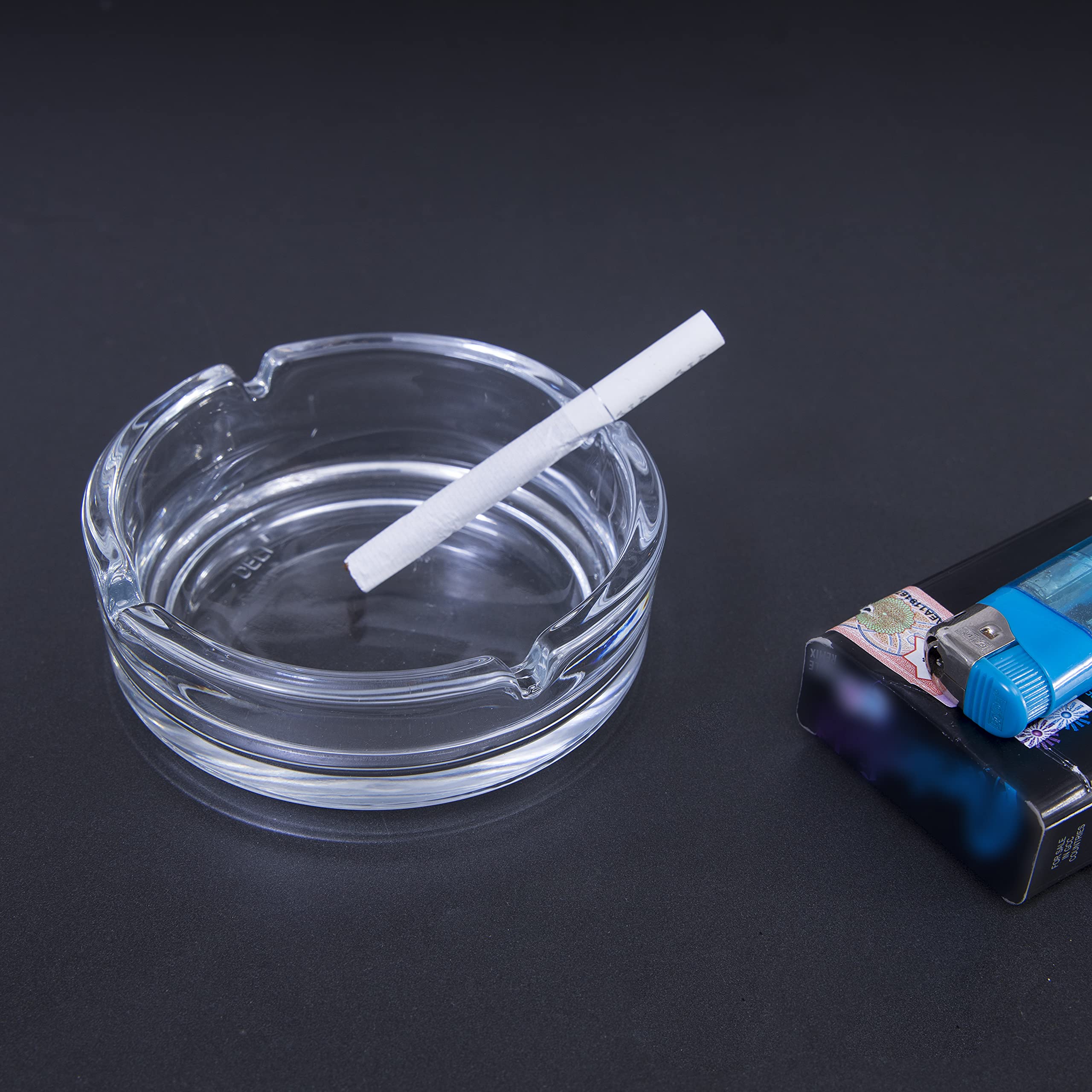 Delcasa Glass Ashtray - Portable Modern Container for Table Top, Indoor/Outdoor Use, Smokers - Desktop Tray for Home Office Decoration, Dc1367, One Size