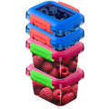 350ml 150ml Small Plastic Food Storage Containers with Lids Lunch Box Square Leakproof Snack Container Salad Fruit Jam Yogurt BPA Free Stackable Microwave Dishwasher Safe Sets 4 Pack
