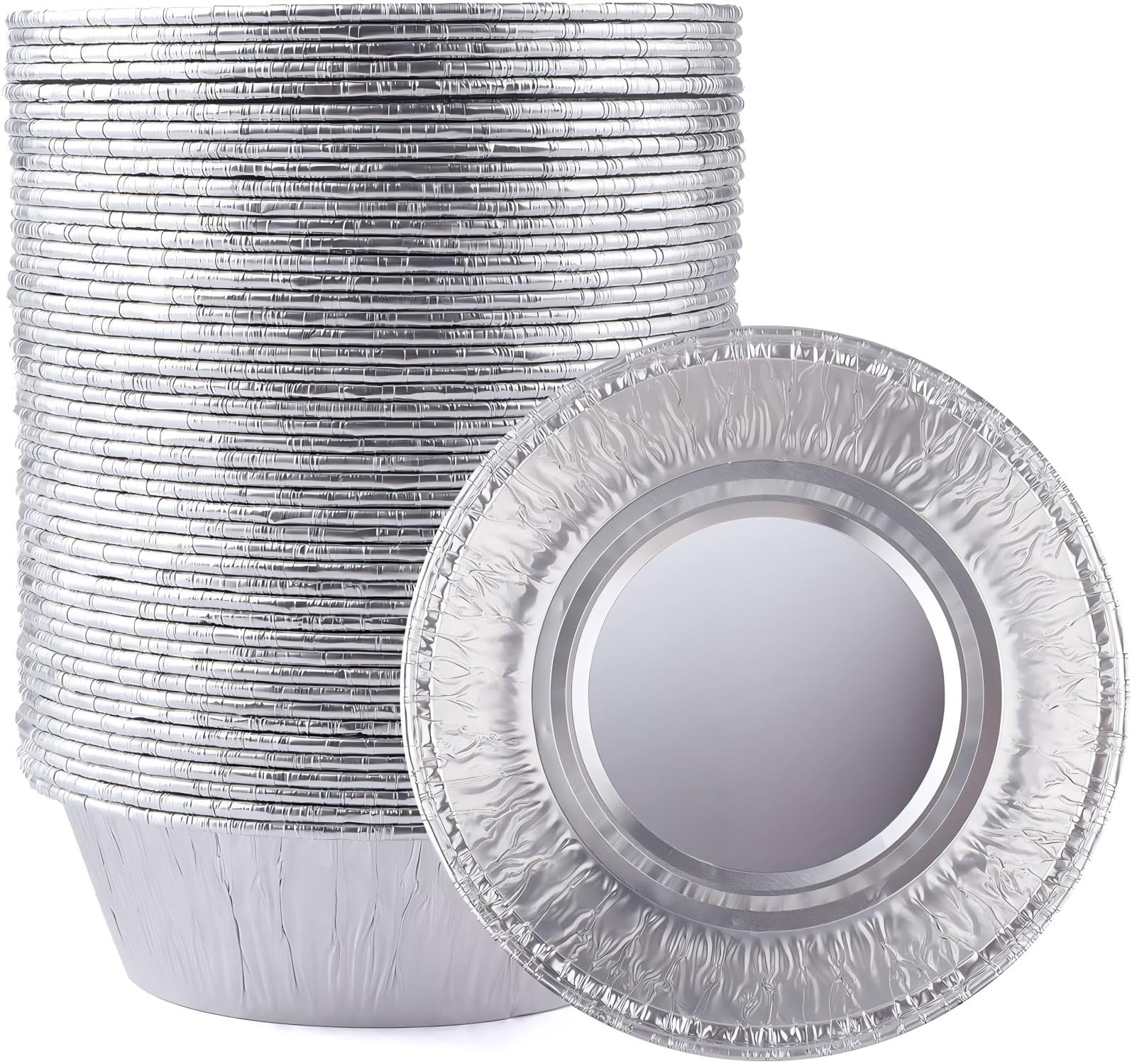 Mini Pie Pans (100 Pcs), Disposable Egg Tart Molds for Baking, 2.8-inch Mini Tart, Aluminum Foil Bakeware for Baking, Making Tarts, Quiche Pie, Caramel Pudding, Etc.