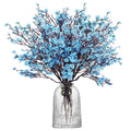 Artificial Baby Breath Flowers Fake Gypsophila Bouquets 6 Pcs Faux Silk Flower Real Touch Flowers for Wedding Farmhouse Decor DIY Home Party Office Kitchen Hotel Bathroom Garden Blue