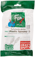 Fun Heavy-Duty Plastic Dinner Spoon Set Transparent Plain Pattern Cutlery, Mirror Polished, Ergonomic Handle Material Perfect for Home, Hotel & More Pack of 25 Multi