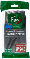 FUN BY AL BAYADER ?? Heavy-Duty Plastic Table Knife - Dinner Knives Cutlery Set| Polished Design| Plastic Cutlery Set for Home, Kitchen, hotels & restaurants (Pack of 25)