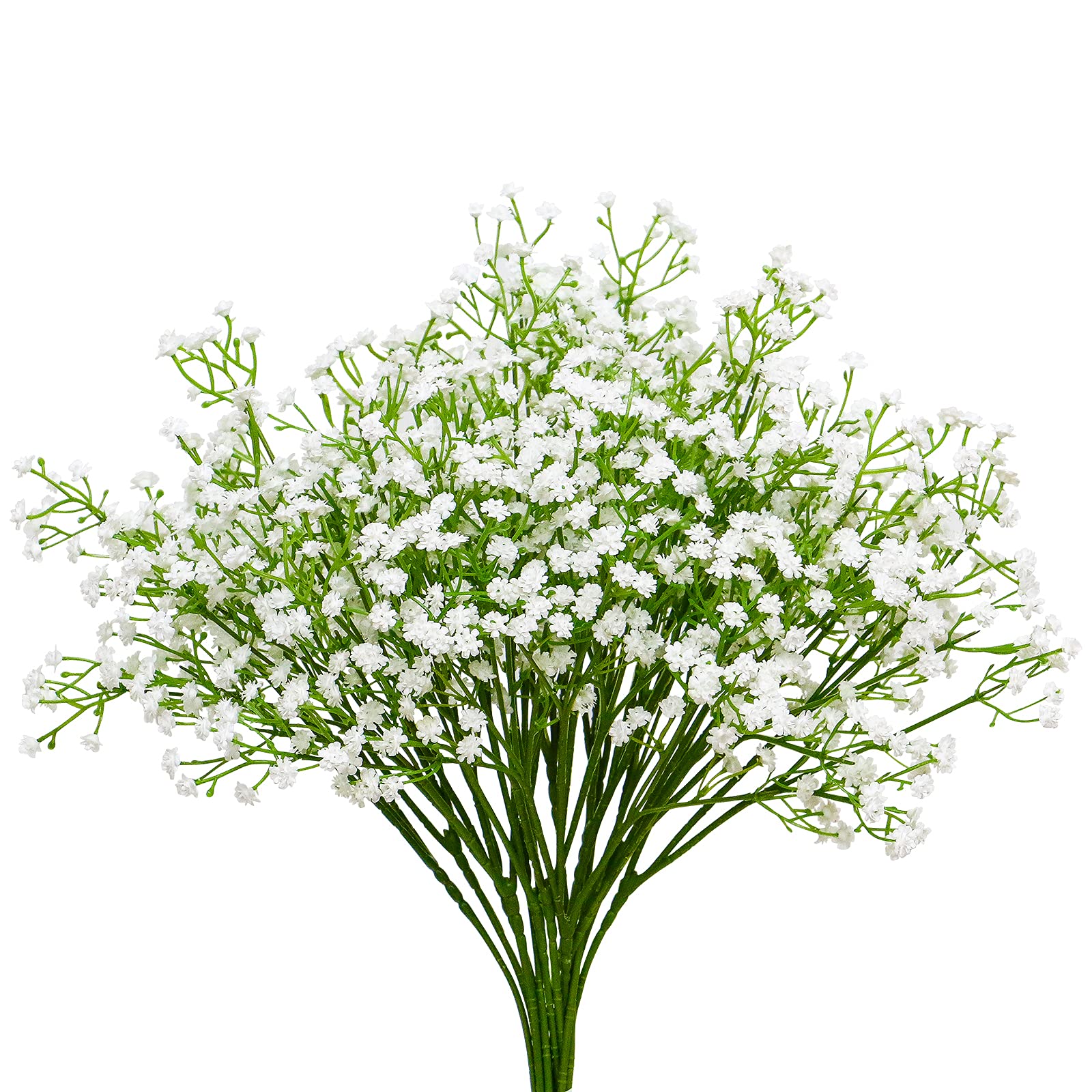 Gypsophila Artificial Flowers, Pack of 10 White Gypsophila Plants for Wedding Bridal Bouquets Decoration