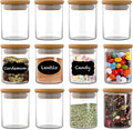 Valuxe 12 PCS Glass Jars with Bamboo Lids | Mini Clear Glass Airtight Spice Jars | Food Storage Containers for Home Kitchen, Tea, Herbs, Sugar - 9 Oz , 266ml