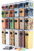 Bolivia's Airtight Food Storage Container Set, 24 Pcs Clear Plastic Kitchen Organization Canisters with Lids, Leakproof Containers for Cereal, Flour, Sugar & Dry Food Storage