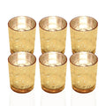 Vecolla Gold Glass Candle Holder Set of 6, Scented Candles Tea Light Candles Holder Bulk, Speckled Mercury Candles Decor, Birthday Candles Stand Decor For Christmas/Wedding/Home/Party/Ramadan/Coffee