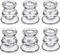 Glass Candlestick Holders, 6 PCS Clear Taper Candle Holders Bulk, Heavy Duty Thick Glass Candle Sticks for Wedding Party Festival Table Centerpiece Decoration
