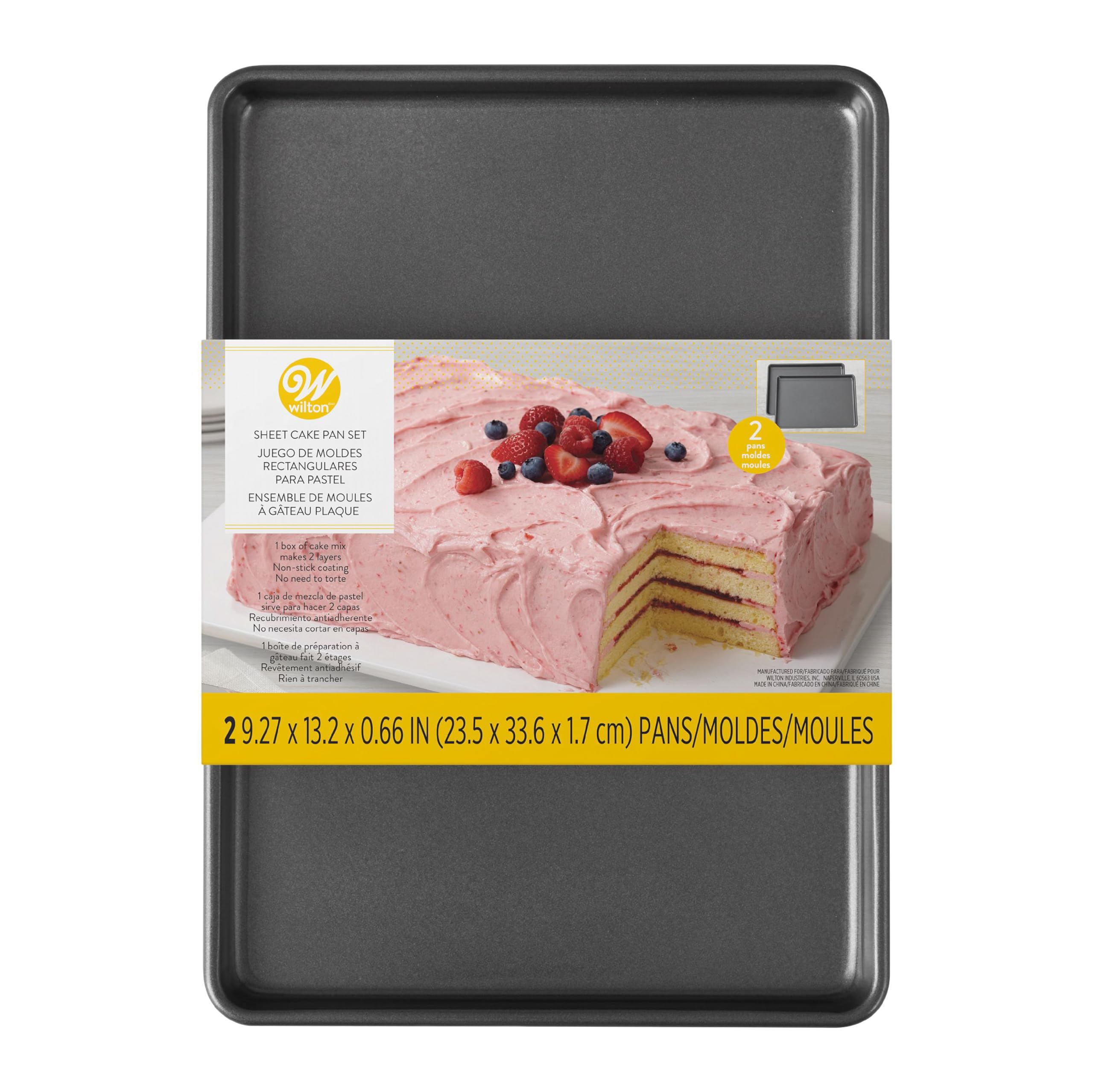 Wilton 291297 Easy Layers Sheet 2 Pieces Cake Pan Set, Grey, Stainless Steel