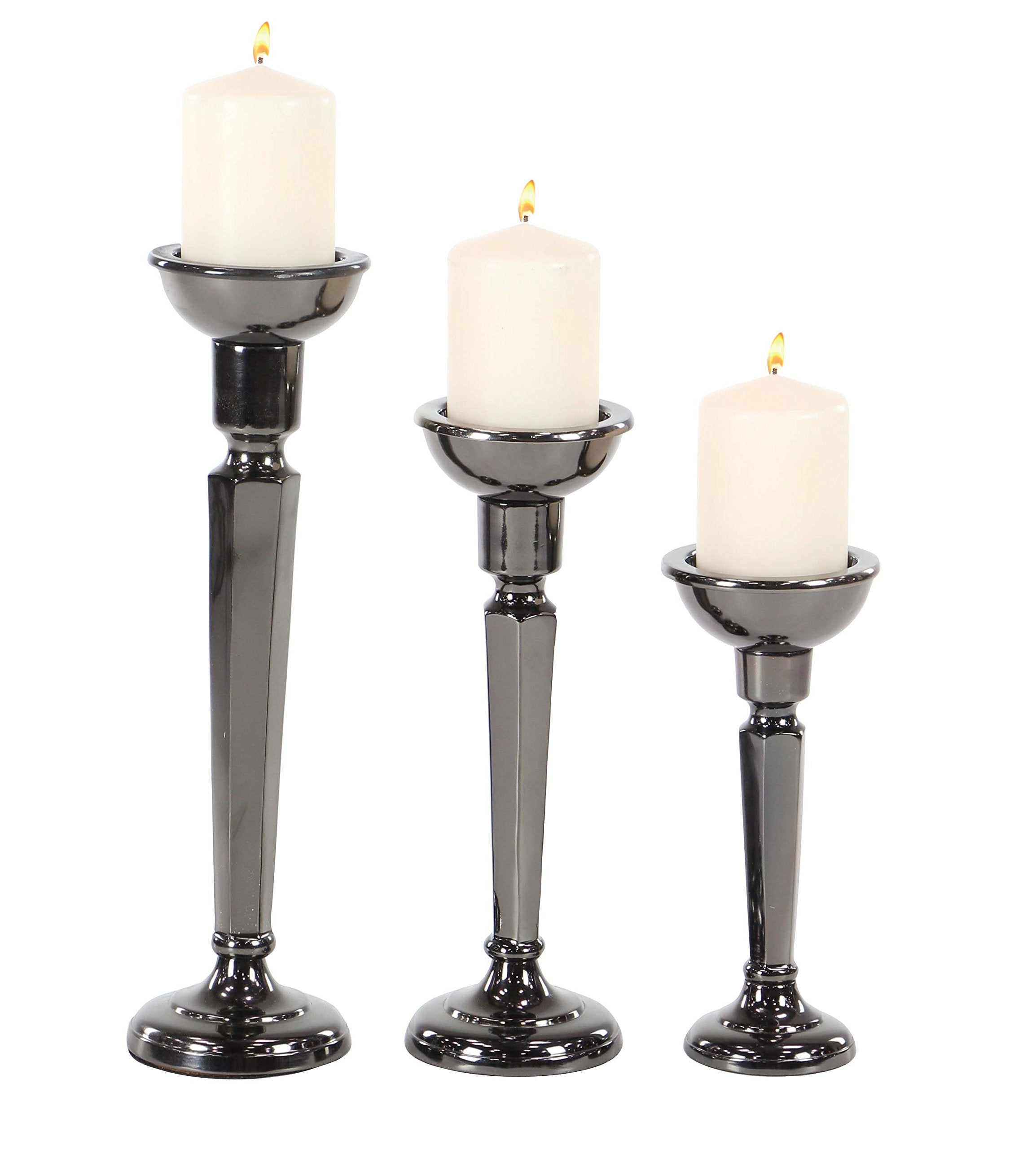 Deco 79 33288 Candle Holder, Black