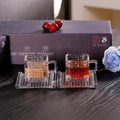JT Glass Set of 12PCS Includes 6pcs Bossa nova Design Expresso Coffee Cup Strong Tea Mug 5.3 OZ and 6 pcs Saucer Set Tableware Kitchenware Transparent Clear Glass