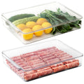 NALACAL 2 Pack Stackable Deli Meat and Bacon Storage Containers with Lids - Ideal for Fridge- Versatile Food Keepers for Cold Cuts, Cheese, Fruit, and Marinades - Space-Saving Refrigerator Organizers