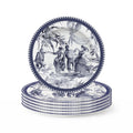 Baci Milano Versailles 6 Piece Melamine Dinner Set 28 cm Dinner Set Plates with Luxury Toile de Jouy Design, Elegant & Durable Tableware for Indoor/Outdoor Use, Classic French-Inspired Kitchen Art