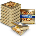SNH Packing Pack 20 Gold Bakery Box with Window, 25 x 25 cm Sturdy Aluminum Treat Boxes for Cookies, Pastries, Donuts & Cakes - Dessert Gift Boxes for Weddings, Birthdays & Party Favors