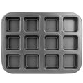 Beasea Brownie Pan 12 Cavity, Nonstick Brownie Cake Pan Mini Cheesecake Pan Cupcake Pan Carbon Steel Brownie Baking Tray Bakeware for Oven Baking