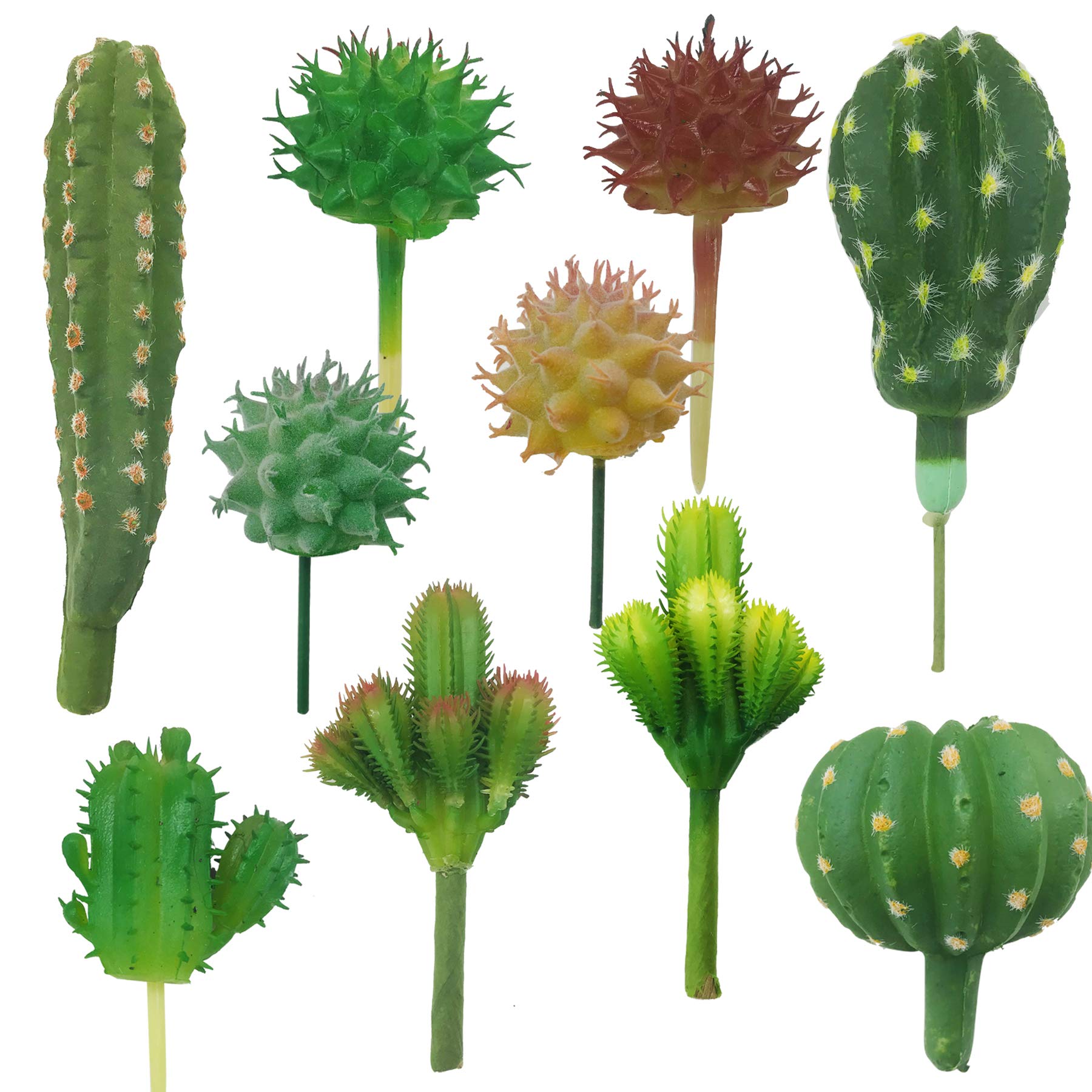 Cayway 10 PCS Artificial Cactus Decor Faux Fake Succulents Faux Cactus Cacti Plant Artificial Cactus Succulent Artificial Succulent Plants for Decoration Faux Cactus Plant Bulk