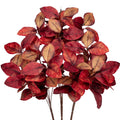 3 PCS Fall Leaves Artificial Magnolia Leaf Bush, 15" Autumn Fake Greenery Picks for Vase Floral Arrangement Kitchen Table Home Fall Decoration