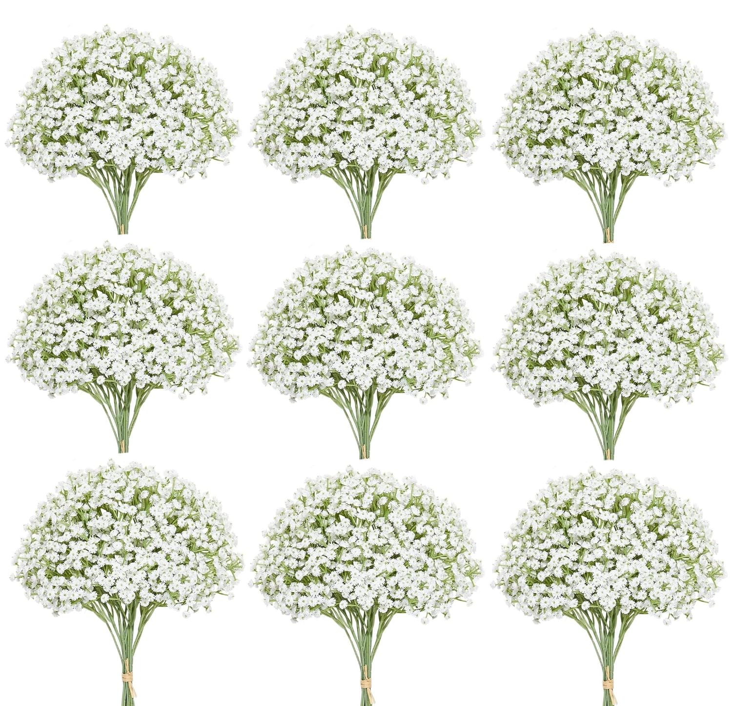 Sufeasdf 150 Pcs Artificial Flowers,Babys Breath Artificial Flowers,Fake White Babys Breath Flowers Artificial Bulk,150 Pcs Real Touch Flowers for Wedding Party Home Garden Decoration (150)
