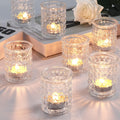 Votive Candle Holders, 12Pcs Clear Glass Tealight Candles Holder Holders Gifts For Women Home Decor And Christmas Decoration Living Room Wedding