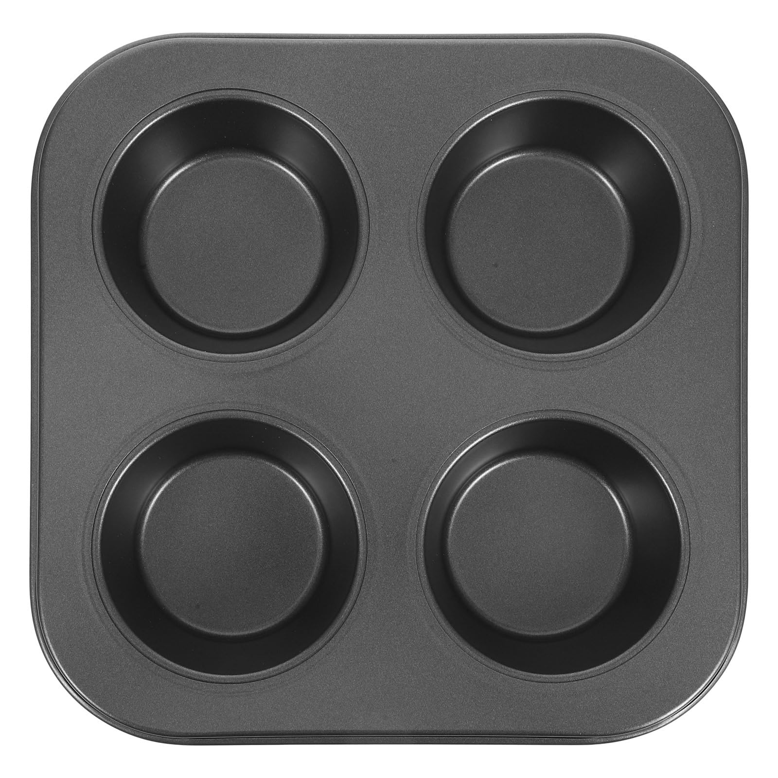 Alipis Muffin Baking Tray 4-Cup Non-Stick Cupcake Mold Oven Safe 4.72 Inch Deep Bakeware for Home and Professional Use Easy Clean Black