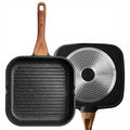 Angju Nonstick Grill Pan for Stove Tops with Pour Spouts Induction Compatible, Granite Coating, 10 inch(25cm), black