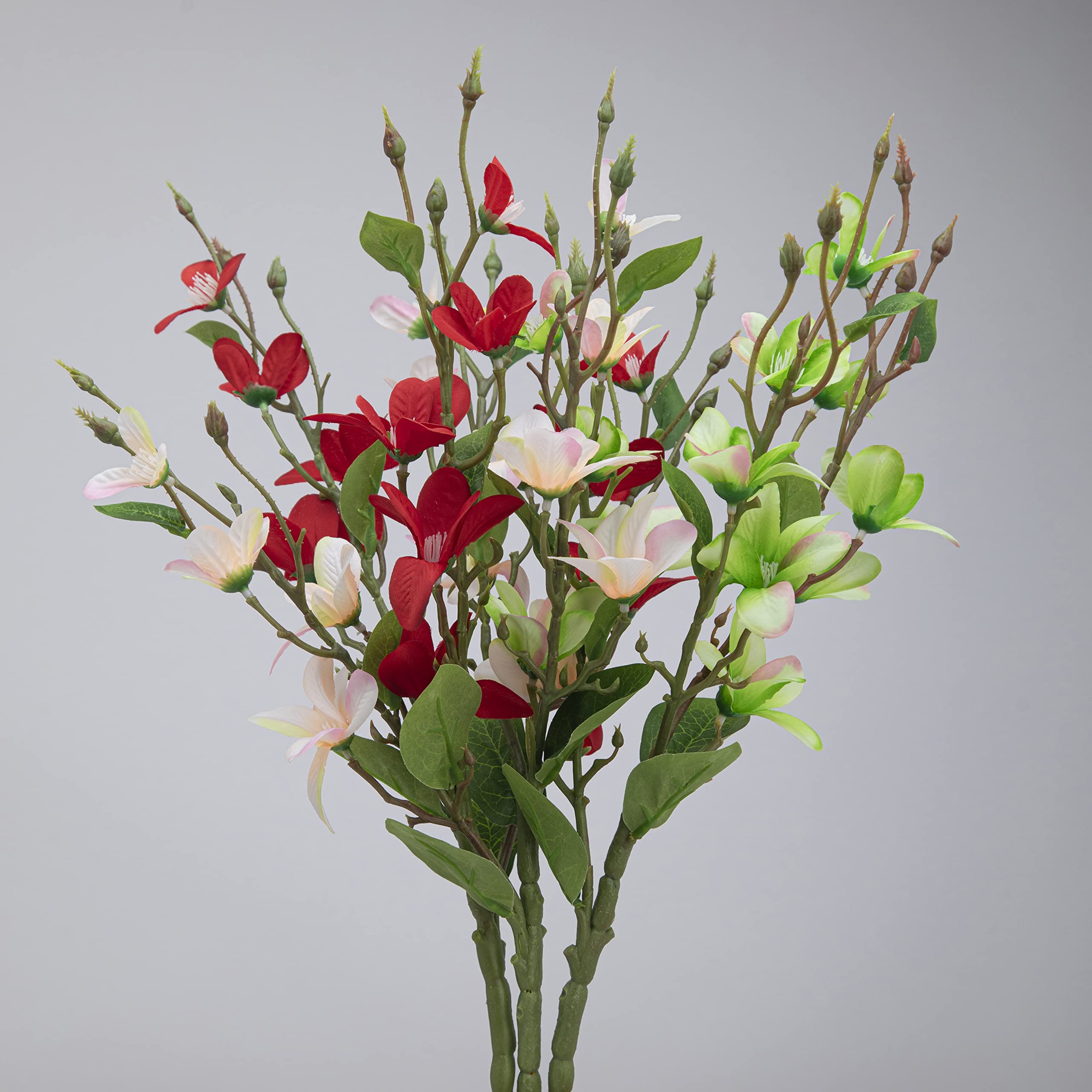 Artificial Moth Orchid Natural Looking Flower Bunch for Home and Office Décor/Gift (Green, Red, Multicolour)