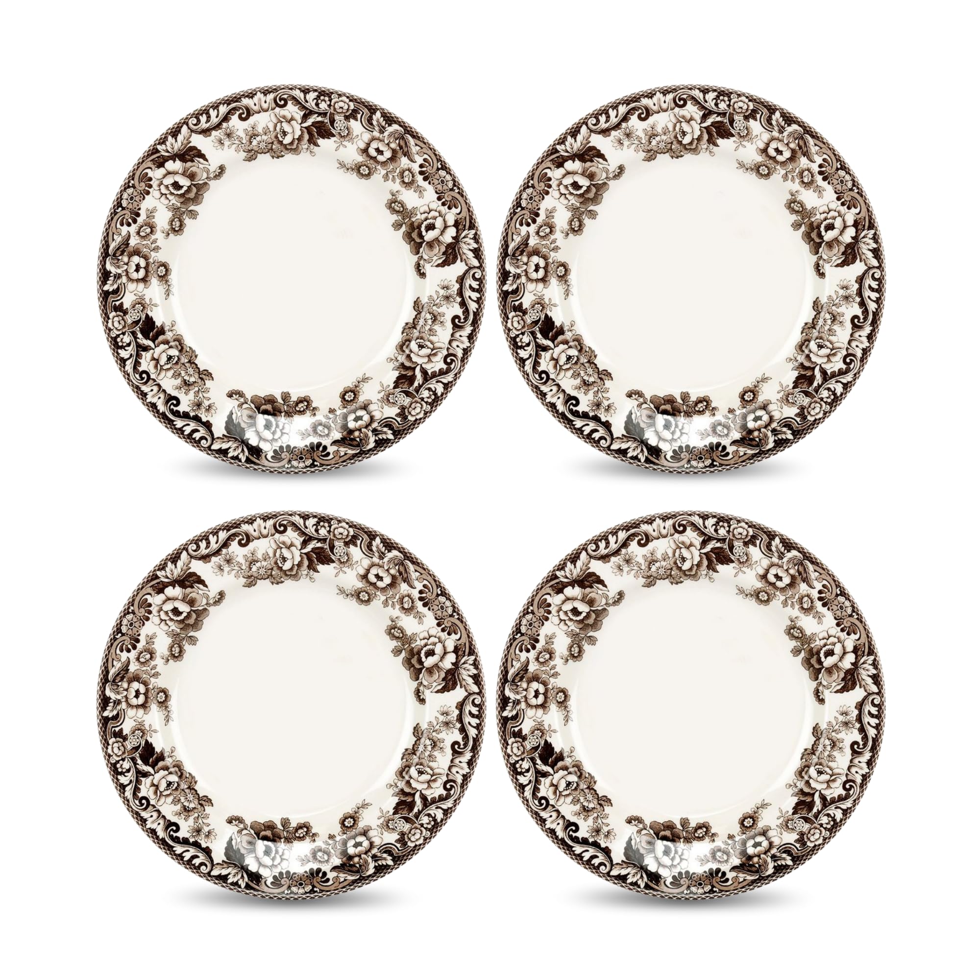 Spode Delamere Dinner Plate, Set of 4, 10.5", Perfect for Thanksgiving and Other Special Occasions, Made in England from Fine Earthenware, Microwave, Dishwasher & Warm Oven Safe