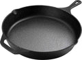 Premify Cast Iron Skillet Pre-Seasoned Skillet/Frying Pan, Black 12 Inch Round Cast Iron Frying Pan - Safe Grill Cookware for indoor & Outdoor Use