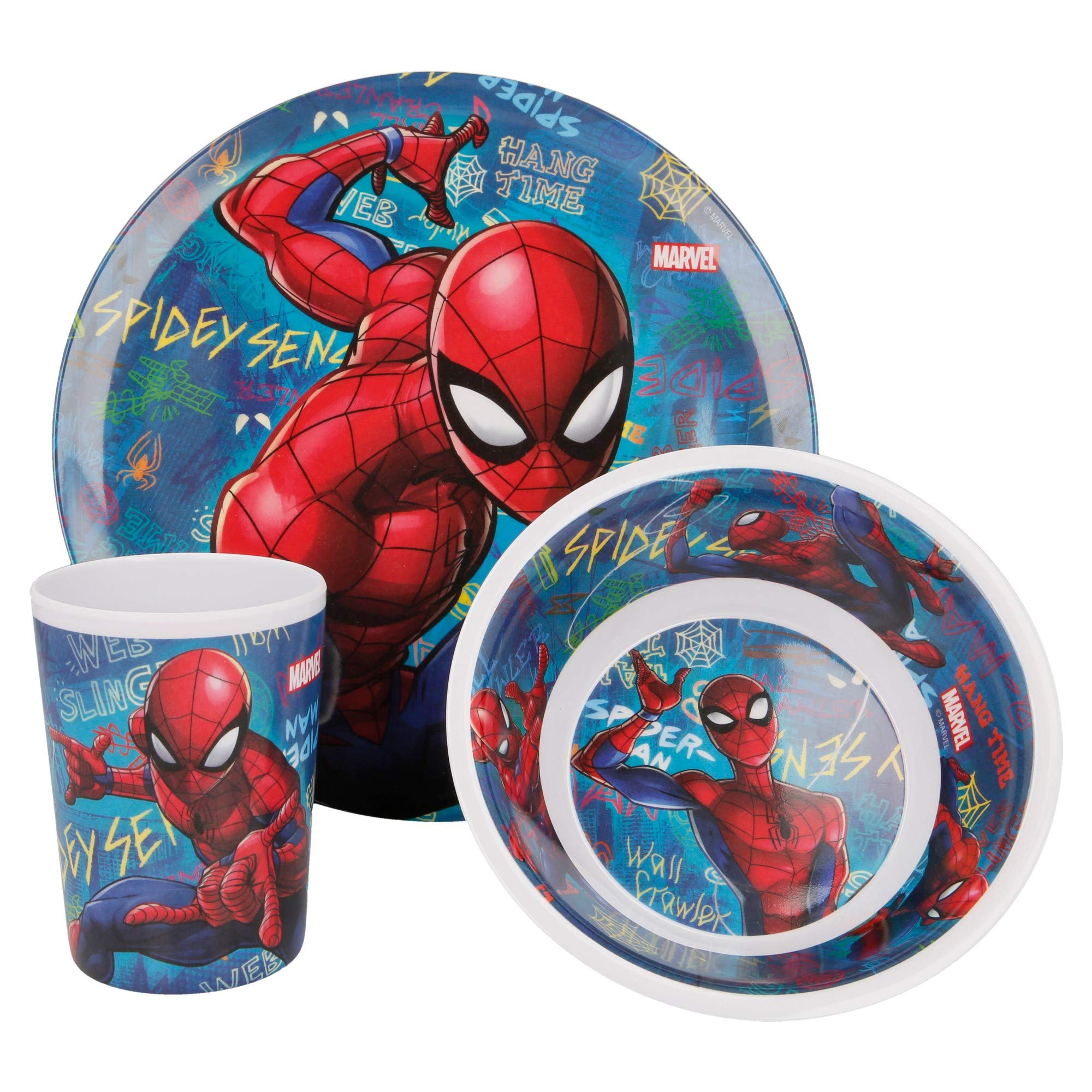 Stor Disney Spiderman Graffiti Melamine Snack 3-Piece Set