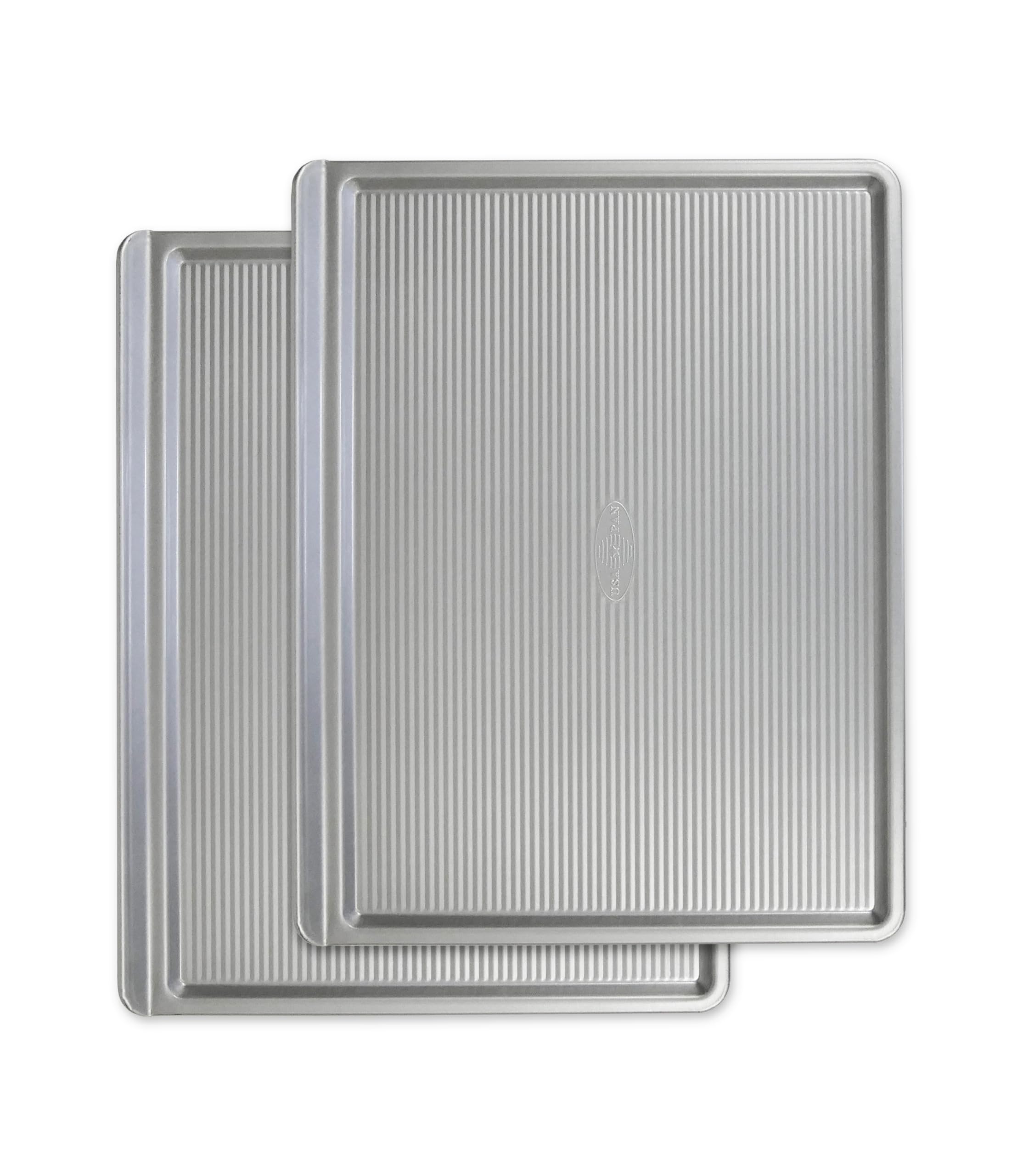 USA Pan (1030LC) Bakeware Cookie Sheet, Large, Warp Resistant Nonstick Baking Pan, Made in the USA from Aluminized Steel Large - Set of 2 1030LC-ST-2-1