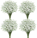 Babys Breath Artificial Flowers, 18 Pcs White Fake Baby Breath Flowers Artificial Bulk Real Touch Faux Gypsophila Bouquets for Wedding Floral Arrangement Party Home Decoration