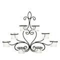 Hosley Scrolled Wall Sconce 13.6" Length, 8 Votive/LED Tea Light Cup Holder, Includes Glass Cups. Great Wall Decor and Ideal Gift for Wedding, Party, Spa, Home O8