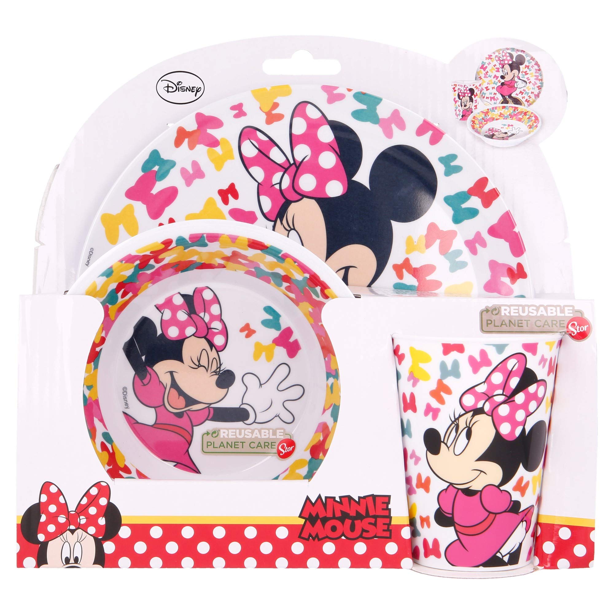 Stor Minnie Mouse Melamine tableware set (plate bowl and mug)