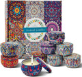 Scented Candles Gift Set, 9pcs Travel Tin Candles with Natural Soy Wax, Relaxing Aromatherapy Fragrances for Bath, Yoga, Sleep, Festivals & Wedding Party Gifts, Smokeless