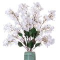 4 PCS Artificial Plum Blossom Bouquet Flowers,Silk Bougainvillea Bouquet for Home Kitchen Table Centerpieces Garden Party Indoor Outdoor Decoration(White)