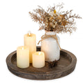 Romadedi Rustic Wooden Tray Candle Holder - Small Wood Decorative Plate Pillar Candle Tray for Farmhouse Kitchen Countertop Bathroom Coffee Table Organizer Home Decor Wedding Centerpiece, 11inch