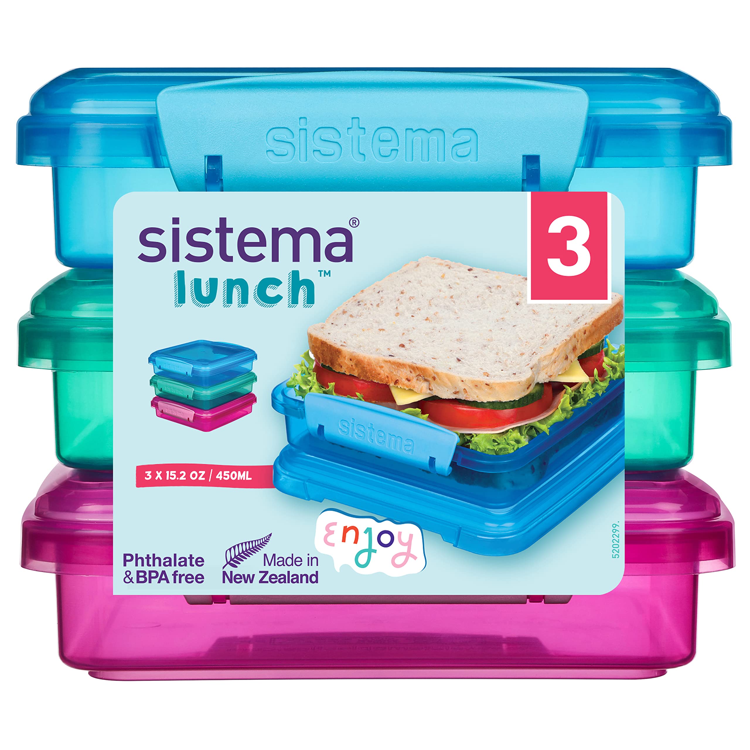 Sistema Sandwich Coloured 3 Pack SW 450ml