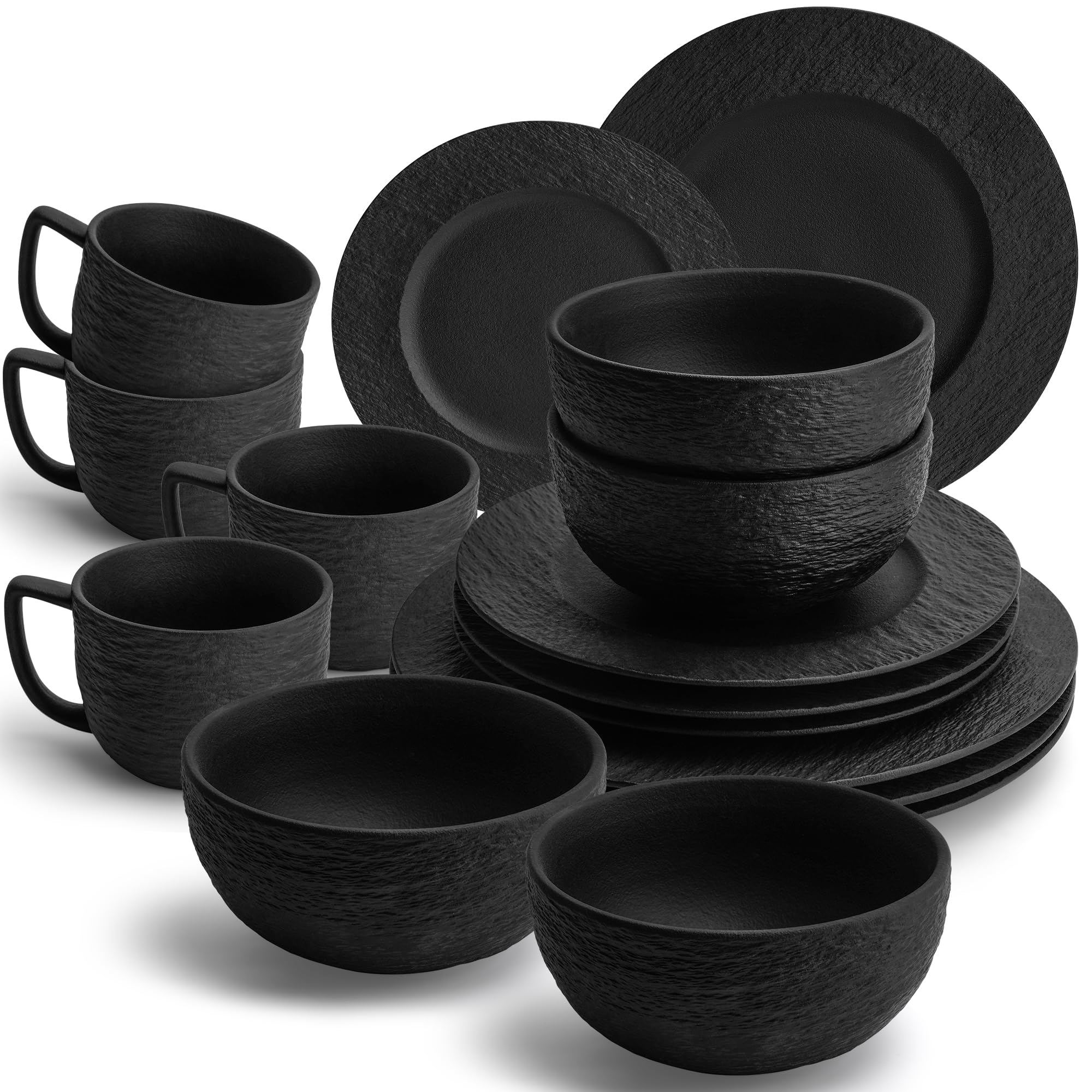 MIAMIO - 16-pc Dinnerware Set/Modern Ceramic Tableware/Dinnerware/Set for 4 Persons - Oasis Collection