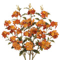 Fall Artificial Hydrangea Flower Stems, 33.5" Silk Blossom Sprays with Bendable Stems, Set of 3 Faux Floral Branches for Tall Vase Arrangements, Orange