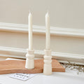 Excefore Ceramic Candle Holders Set of 2, Creative Modern Knot Candlestick Holder Set, Table Centerpiece Taper Candle Holders Desktop Decoration for Home Decor, Wedding, Dinning, Party (Cream)