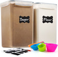 2 Pack Large Food Storage Containers with Lids Airtight 6.5L /220 oz, for Flour, Sugar, Baking Supply and Dry Food Storage-with Labels, Marker & Spoon Set