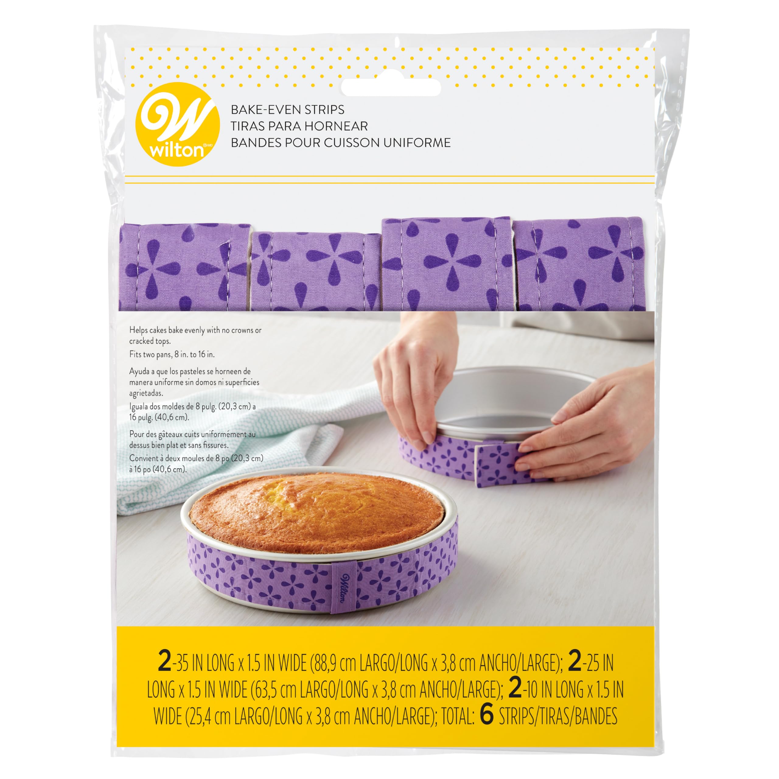 Wilton bake-even baking strips, baking tin wraps, 6 pieces - Silver
