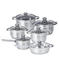 Cuisine Art Wilson Stainless Steel Cookware Set, 12-Piece, Casseroles, Saucepan, Fry Pan, Ergonomic Handles, All Cooktop Compatible, Dishwasher Safe, Durable, Stylish Kitchen Essentials